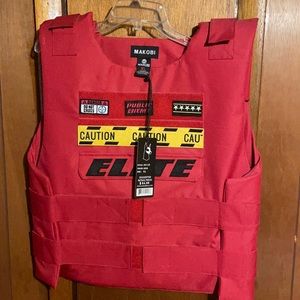 Red Makobi urban fashion bullet proof vest.